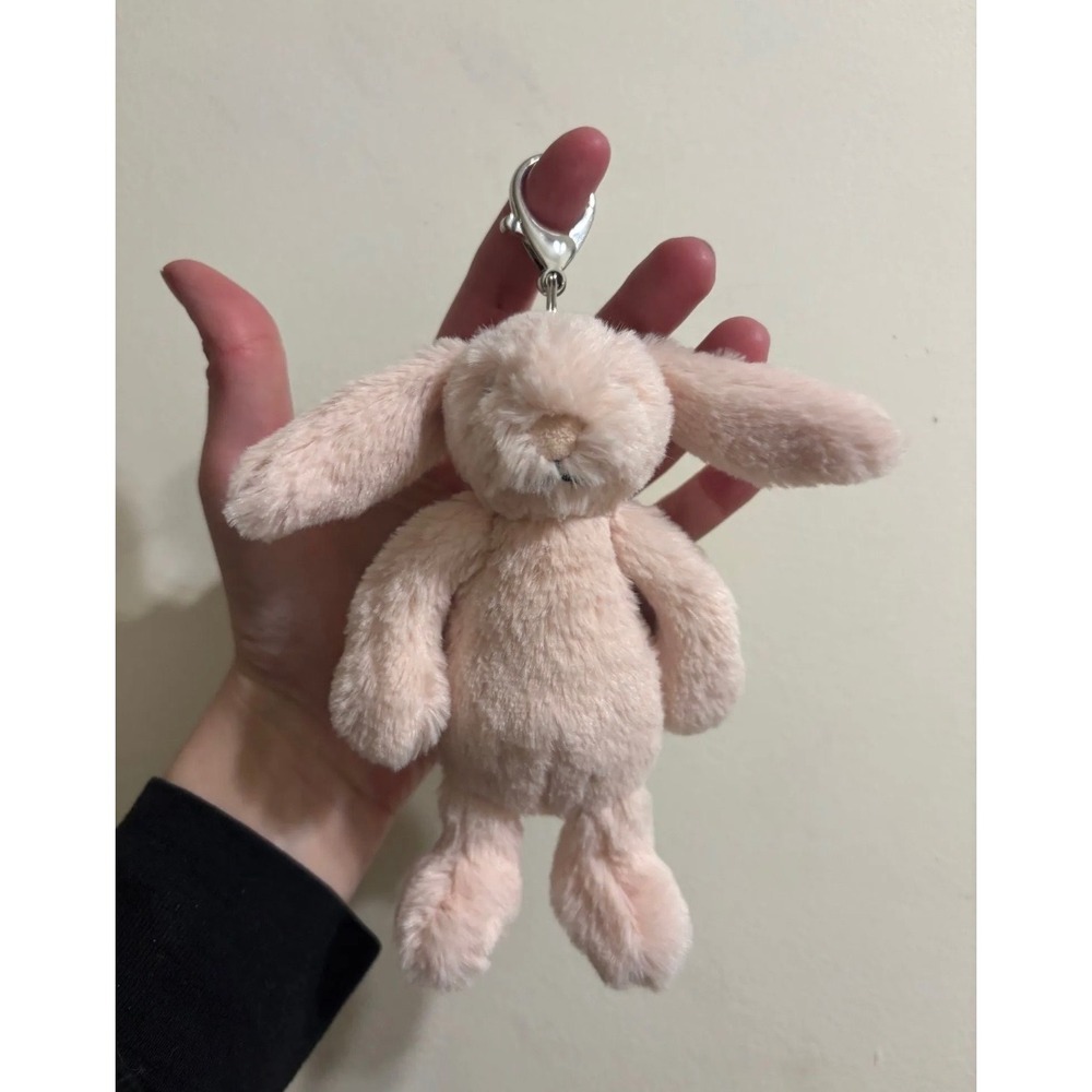 Jellycat Bashful Blush Bunny Bag Charm Pink Plush Keychain Rabbit BAS4ELBC NWT - Picture 2 of 2